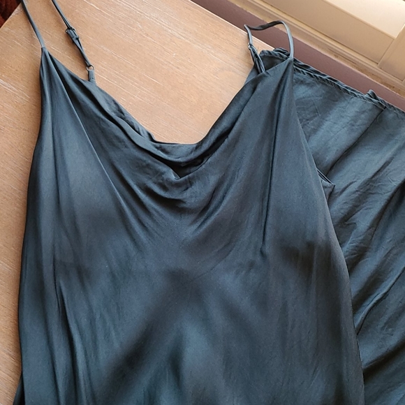 ZARA NWOT Flowing Camisole Dress - Emerald Green - Picture 9 of 10